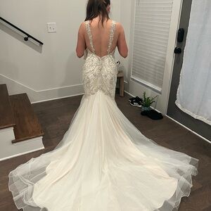 Mori Lee Ivory Wedding Dress with Beaded Details